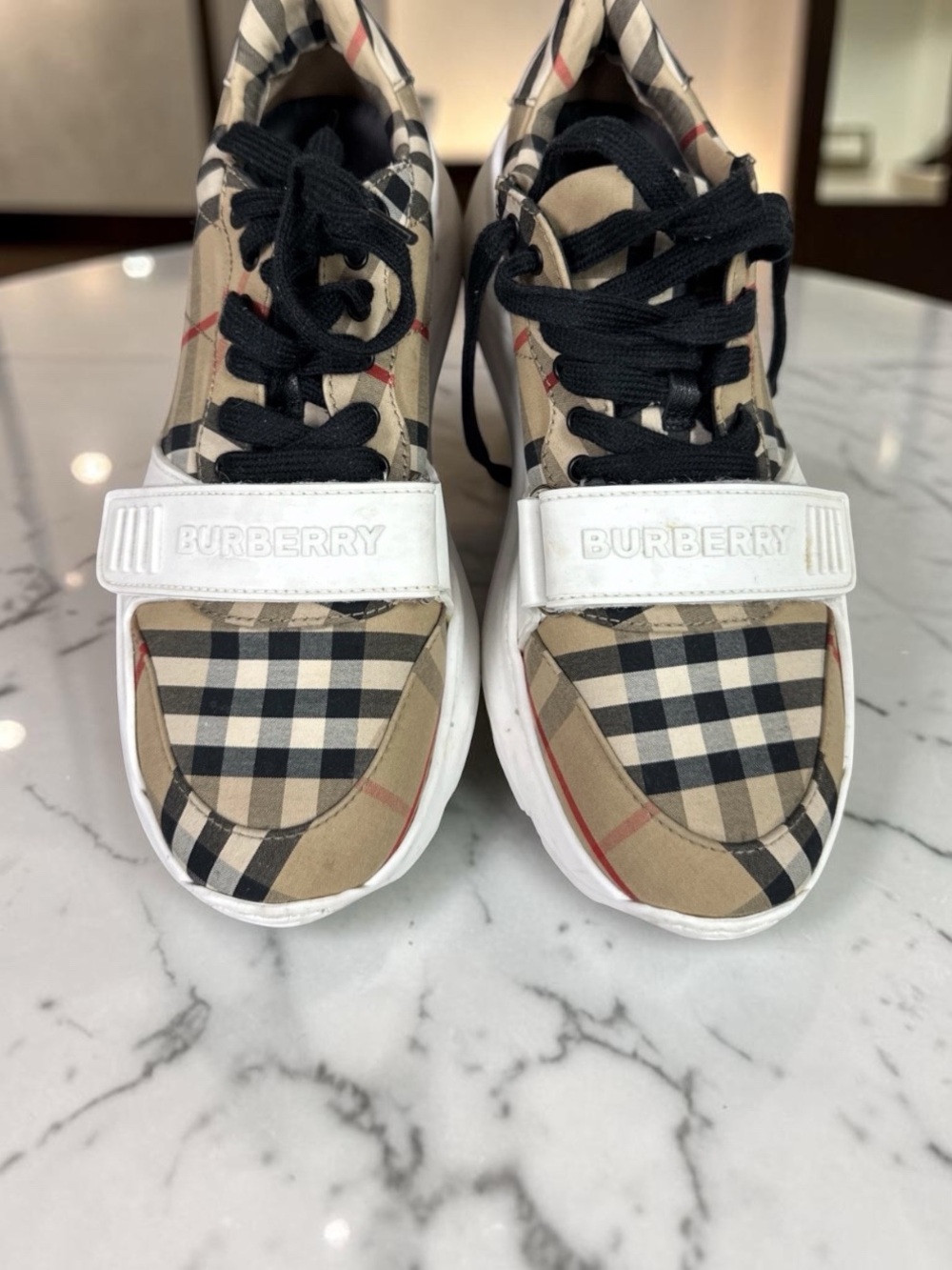 Burberry Vintage Check Strap Sneakers EU 38 Authentic Made in Italy - Picture 2 of 9